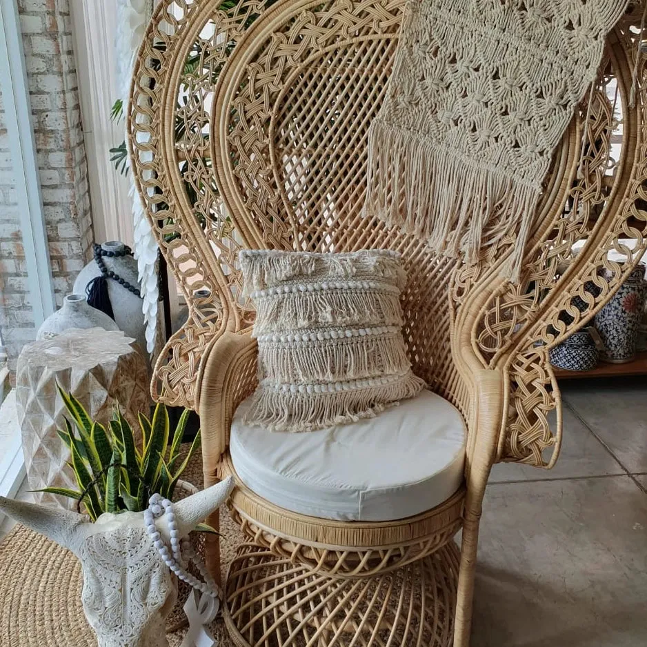 Large Rattan Queens Chair