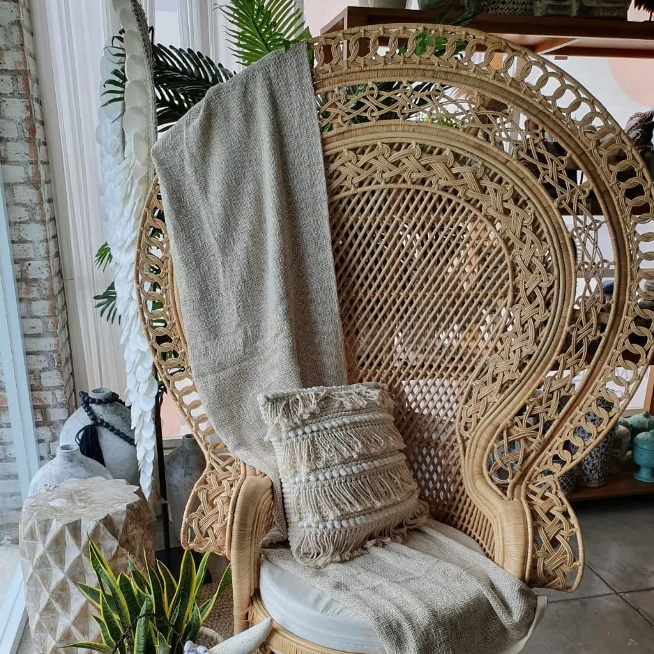 Large Rattan Queens Chair