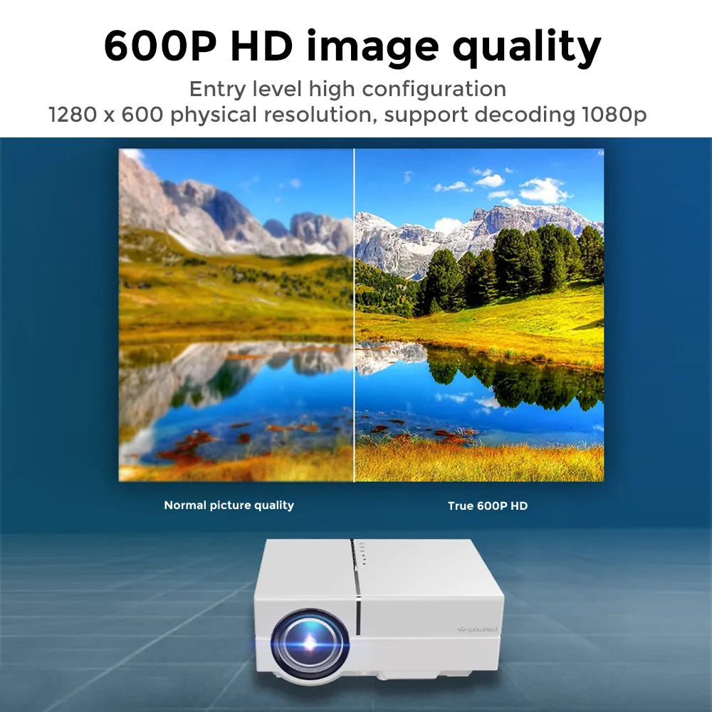LED Projector 100 Lumens 1080P Full HD Mini Portable Movie & Gaming Projector for Home Cinema