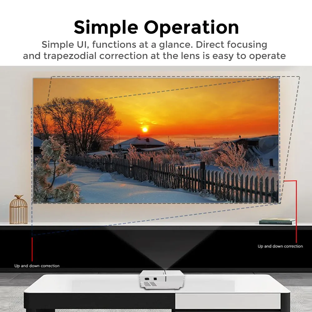 LED Projector 100 Lumens 1080P Full HD Mini Portable Movie & Gaming Projector for Home Cinema
