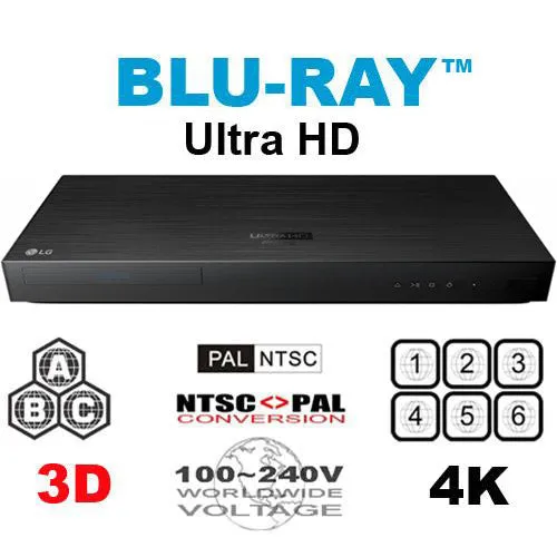 LG UBK90: Region Free Ultra HD 4K Blu Ray Player - PAL to NTSC & Built-in WiFi