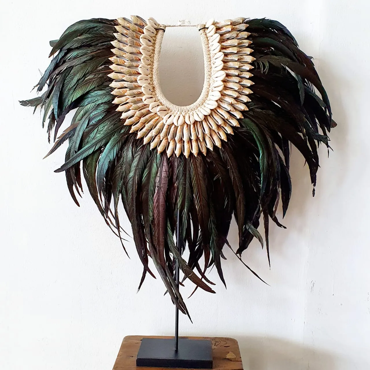Long Feather And Shell Islander Necklace