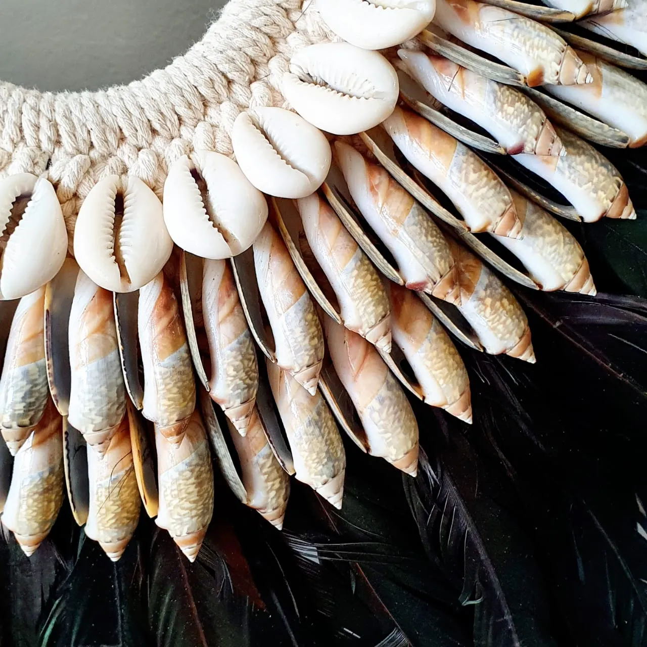 Long Feather And Shell Islander Necklace