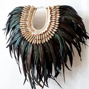 Long Feather And Shell Islander Necklace