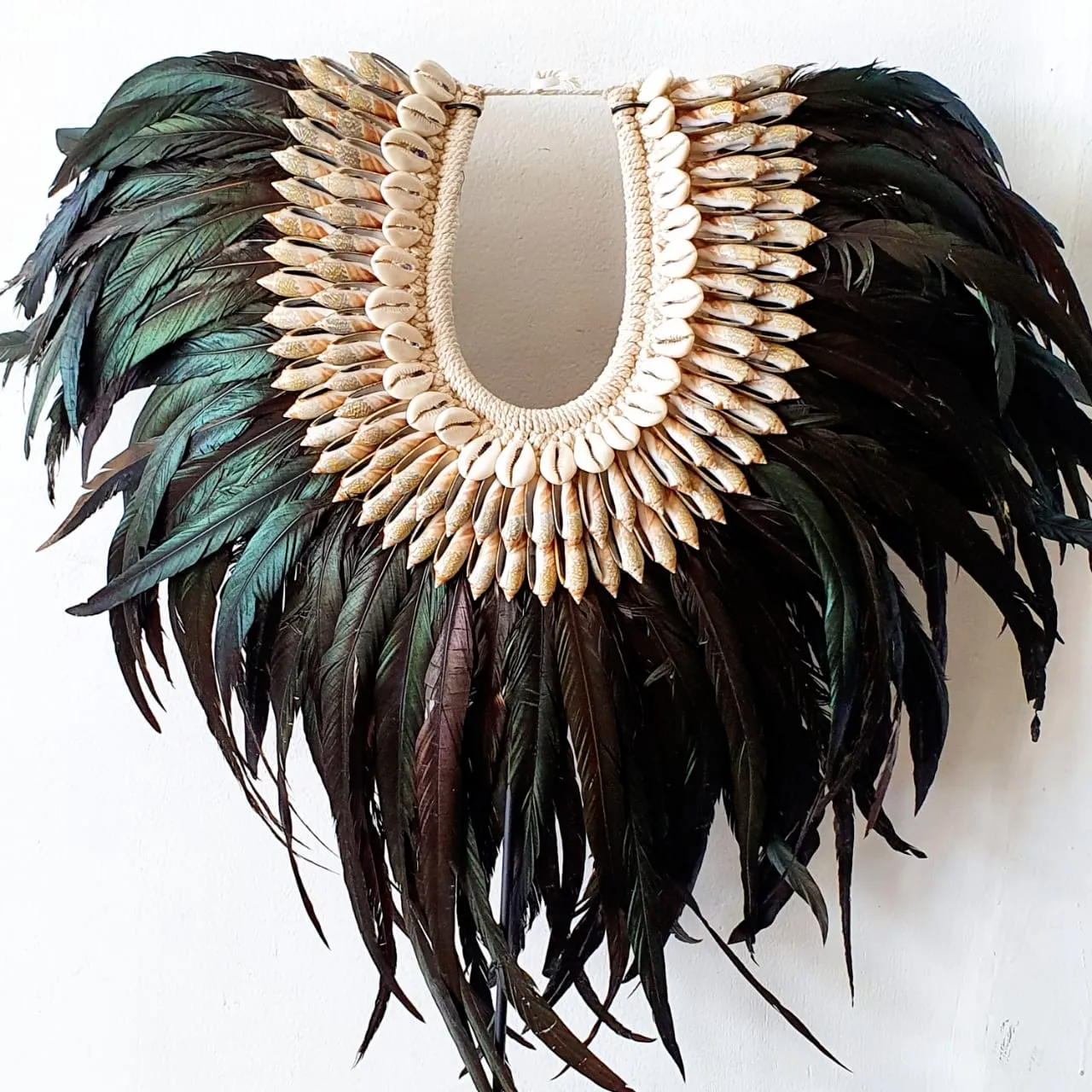 Long Feather And Shell Islander Necklace