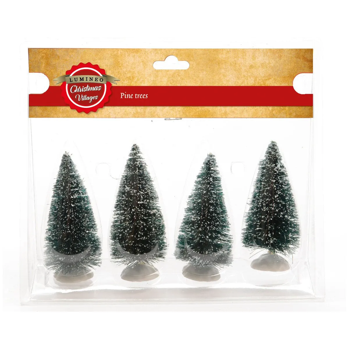 Lumineo Christmas Village 10cm Pine Trees (Pack of 4)