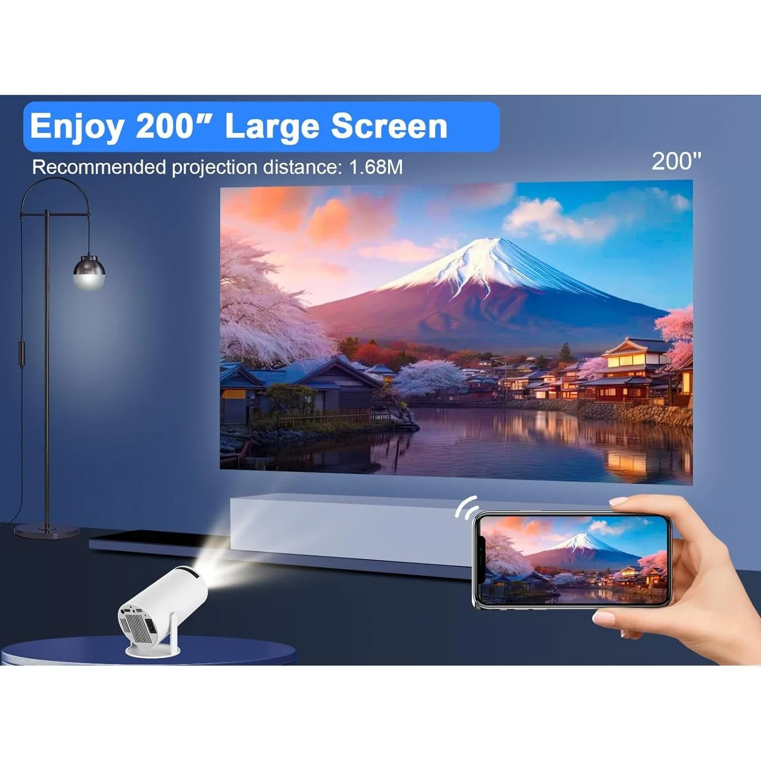 Magcubic HY300 Portable 4K Decoding Projector - WiFi6, Android 11, Bluetooth 5.0 - Ultra-Sharp Imaging, Smart Connectivity, Superior Audio (Open Never Used)
