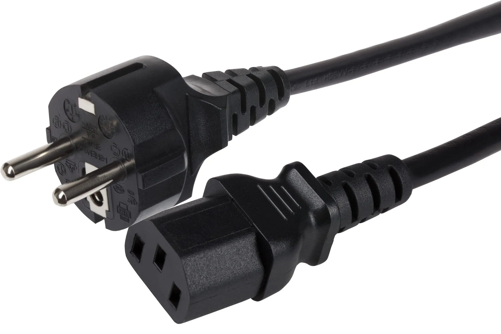 Maplin Power Lead IEC C13 3 Pin Plug Female to EU Schuko Plug - 1.7m (Not Fused)