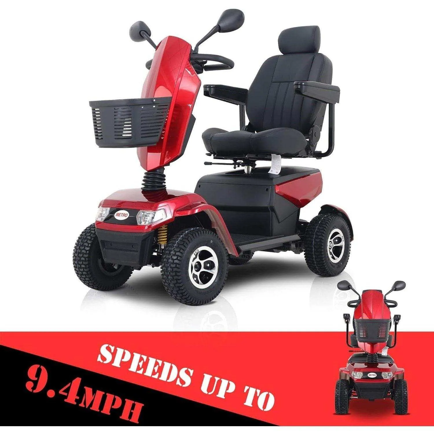 Metro Mobility S800 Series 4-Wheel Heavy Duty Travel Mobility Scooter