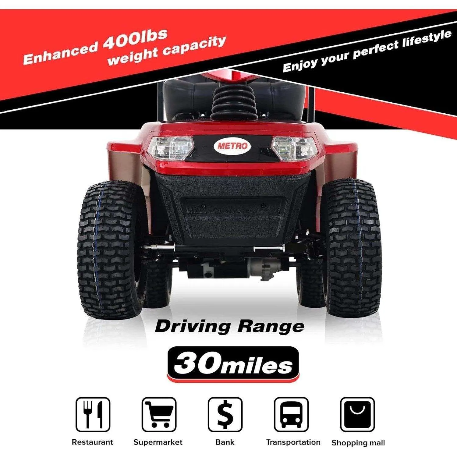 Metro Mobility S800 Series 4-Wheel Heavy Duty Travel Mobility Scooter
