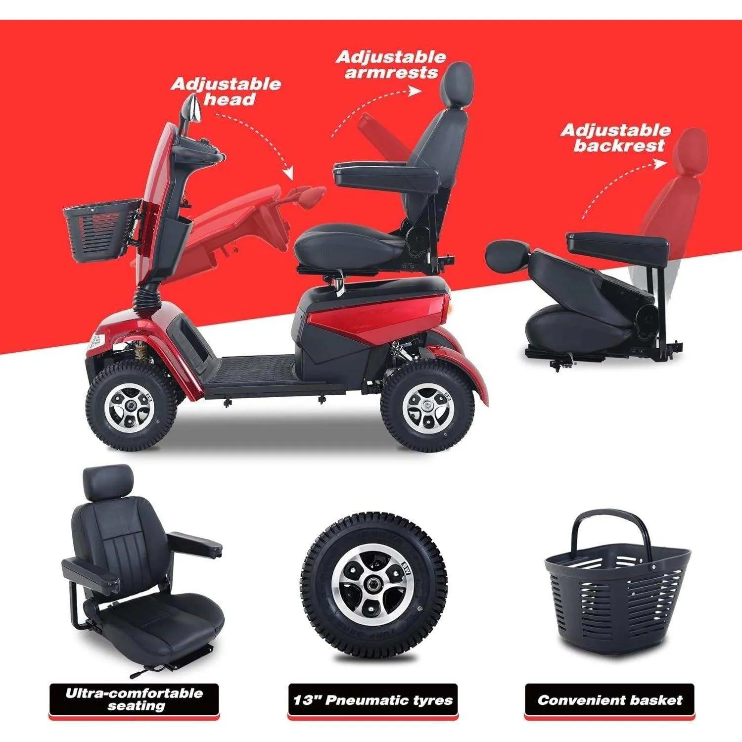 Metro Mobility S800 Series 4-Wheel Heavy Duty Travel Mobility Scooter