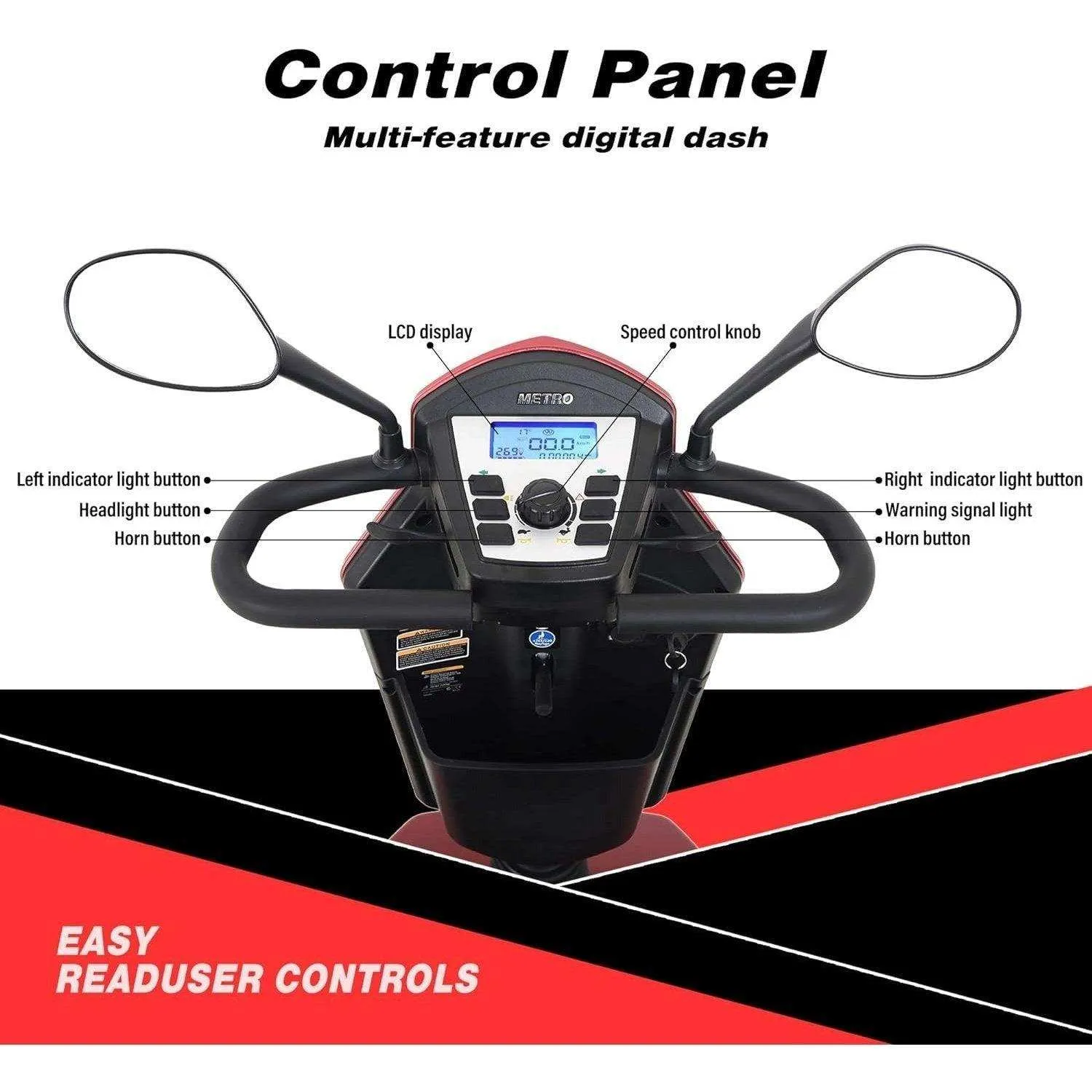 Metro Mobility S800 Series 4-Wheel Heavy Duty Travel Mobility Scooter