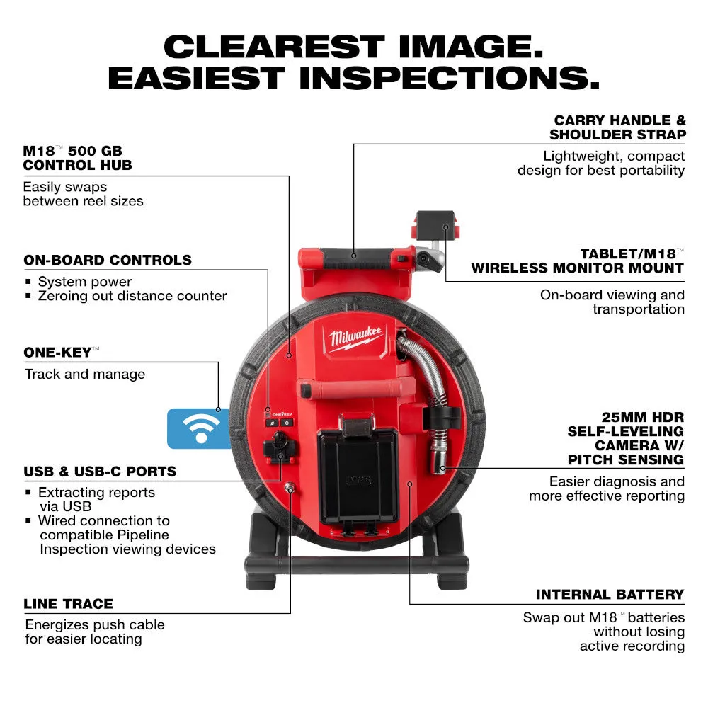 Milwaukee 3972-22 M18 100' Flexible Modular Pipeline Inspection System