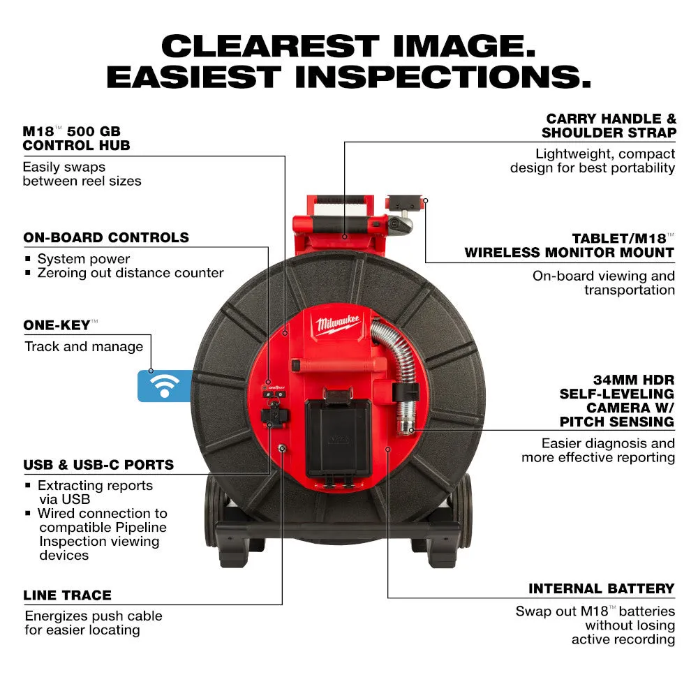 Milwaukee 3974-22 M18 200' Stiff Modular Pipeline Inspection System