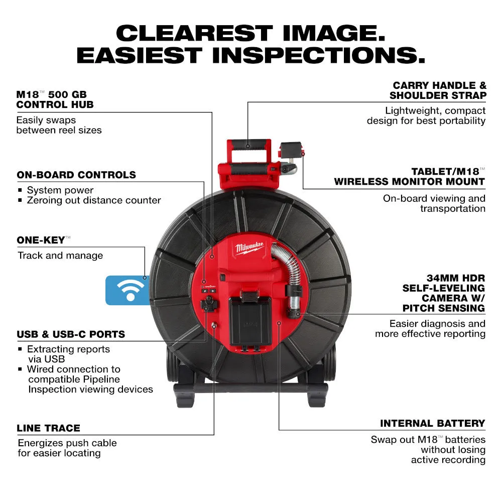Milwaukee 3976-22 M18 325' Stiff Modular Pipeline Inspection System
