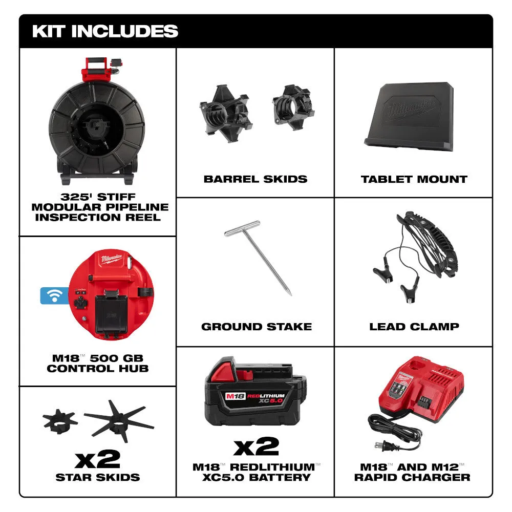 Milwaukee 3976-22 M18 325' Stiff Modular Pipeline Inspection System