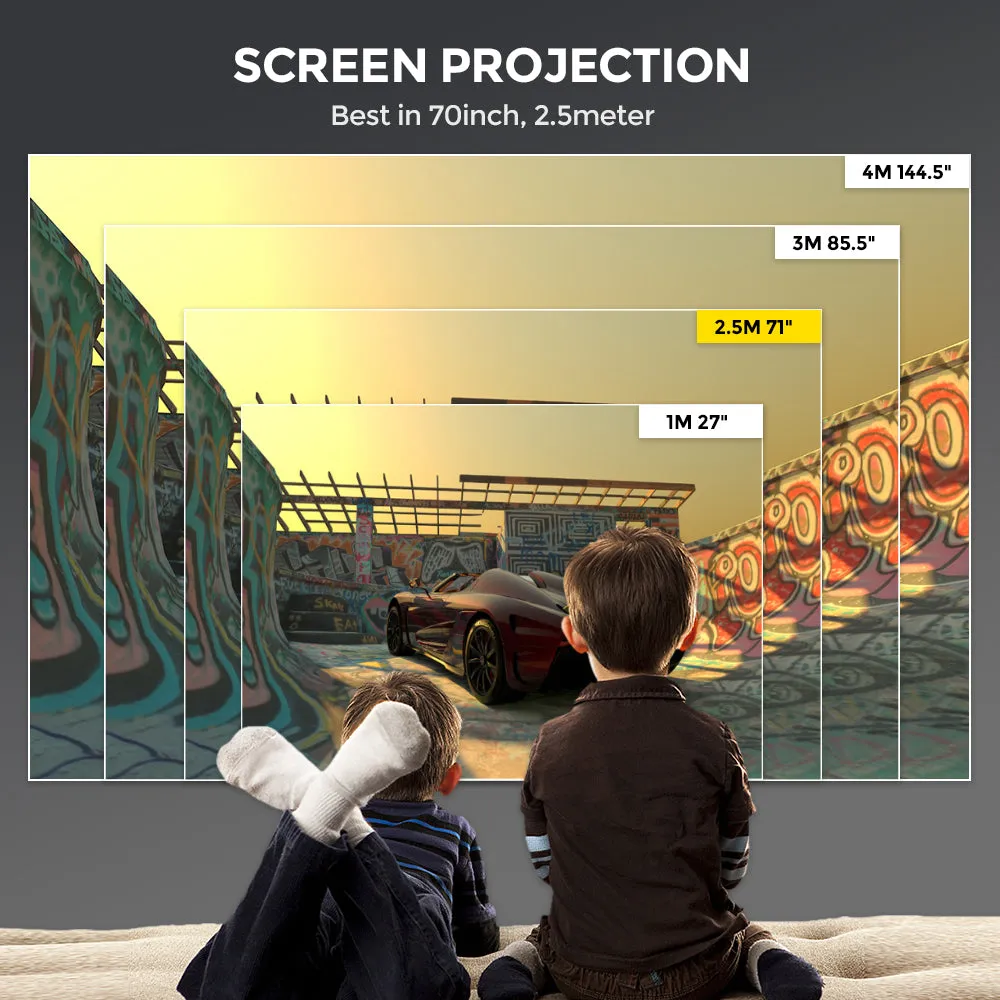 Mini Projector |2500 Lumens/Screen Size upto 100 inch|Native Res 800x480P| Home Theater Portable Projectors