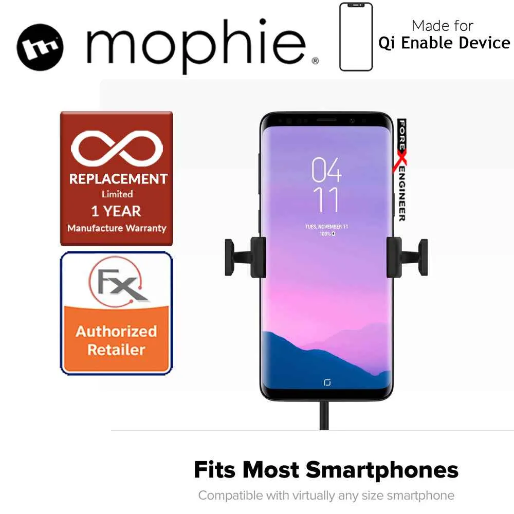 Mophie Wireless Charge Stream Vent Mount - 10W of power to Qi-enabled smartphone - Black (wireless charging station)