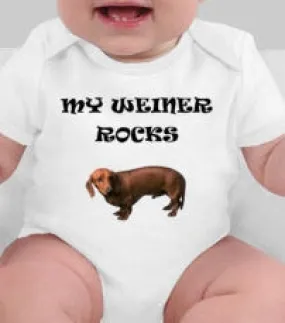 My Weiner Rocks - Dachshund Tshirt - Dachshund - Dachshund Gifts - Funny Baby Clothes - Cute Pet Gifts - Unique Baby Gifts - Hot Dog - Pets