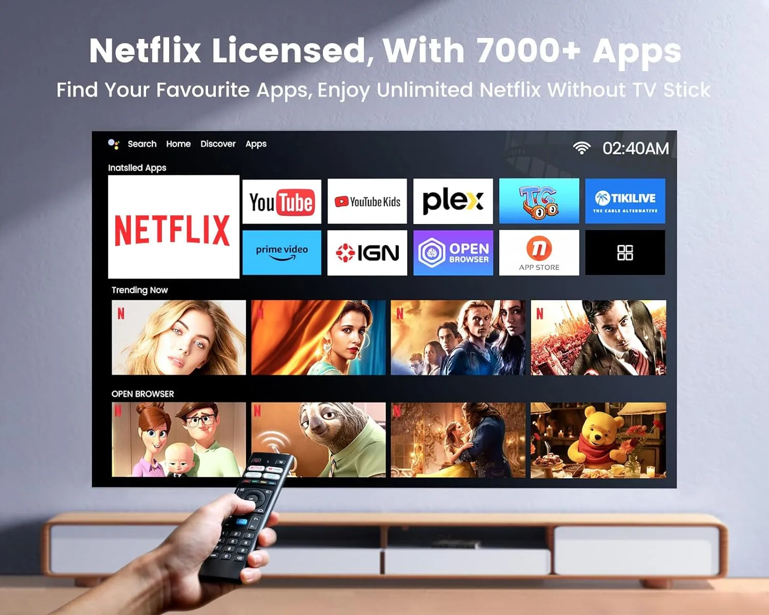 [Netflix Certified & Dolby Audio] 4K Projector with Wifi6 & Bluetooth,  700ANSI Native 1080P 6D Auto Focus & Keystone Home Theater Smart Projector, Outdoor Movie Projecor with Netflix 7000 Apps