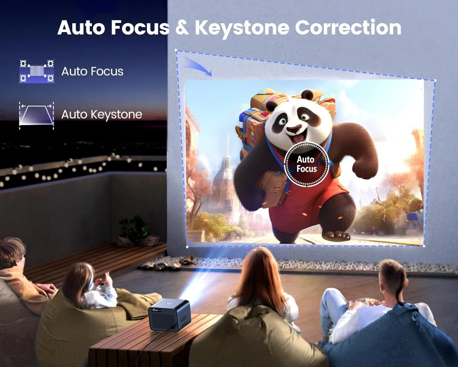 [Netflix Certified & Dolby Audio] 4K Projector with Wifi6 & Bluetooth,  700ANSI Native 1080P 6D Auto Focus & Keystone Home Theater Smart Projector, Outdoor Movie Projecor with Netflix 7000 Apps