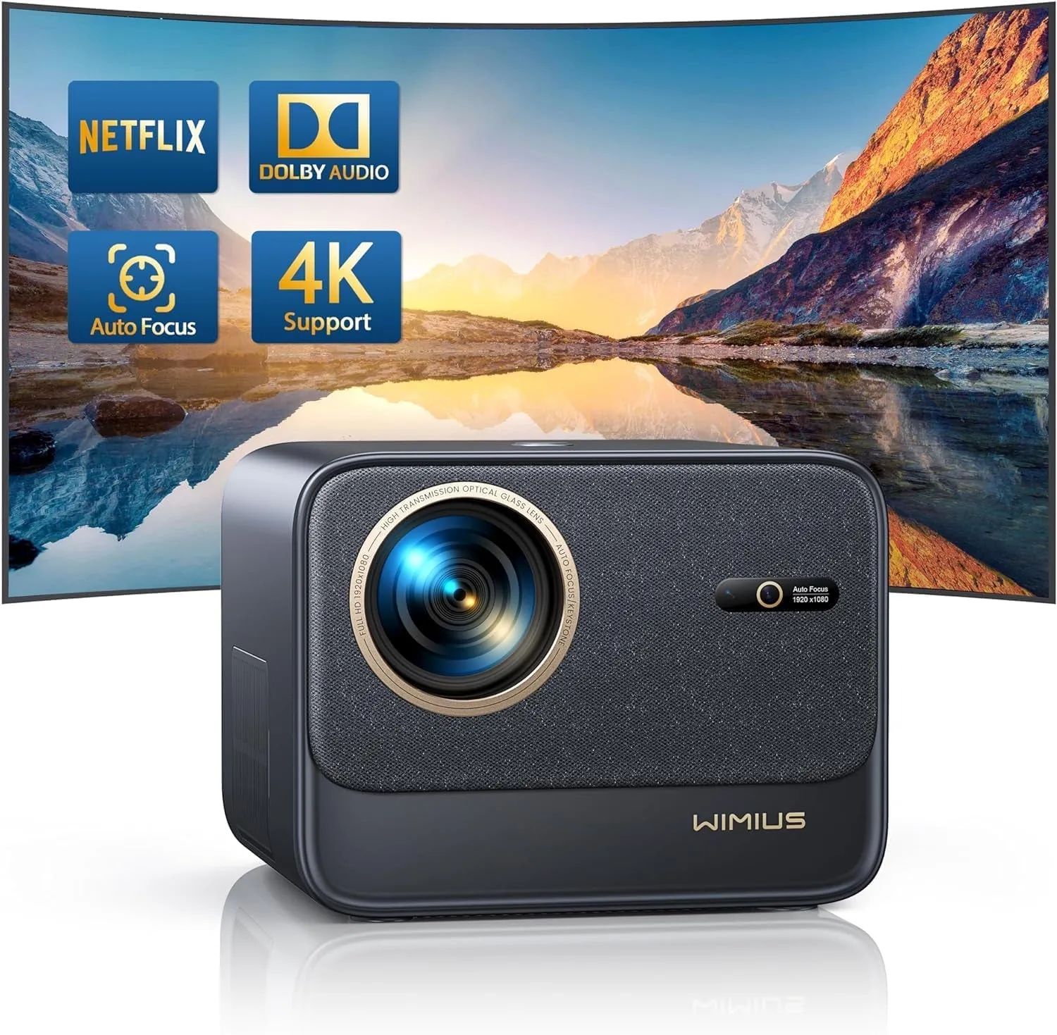 [Netflix Certified & Dolby Audio] 4K Projector with Wifi6 & Bluetooth,  700ANSI Native 1080P 6D Auto Focus & Keystone Home Theater Smart Projector, Outdoor Movie Projecor with Netflix 7000 Apps