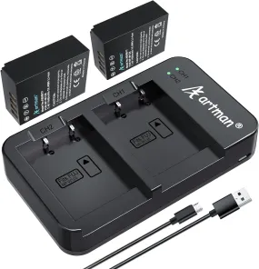 NJA NP-W126 NP-W126S Battery 2-pack and USB Dual Charger Compatible with Fujifilm X-T1 X-T2 X-T3 X-T10 X-T20 X-T30 X-T30 II X-T100 X-T200 X100F X100V X-S10 X-A5 X-A10 X-E4 X-Pro2 X-Pro3