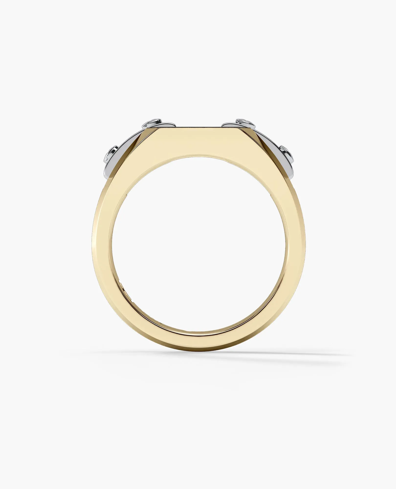 NORTHSTAR Gold Signet Ring with 0.10ct Black Diamonds