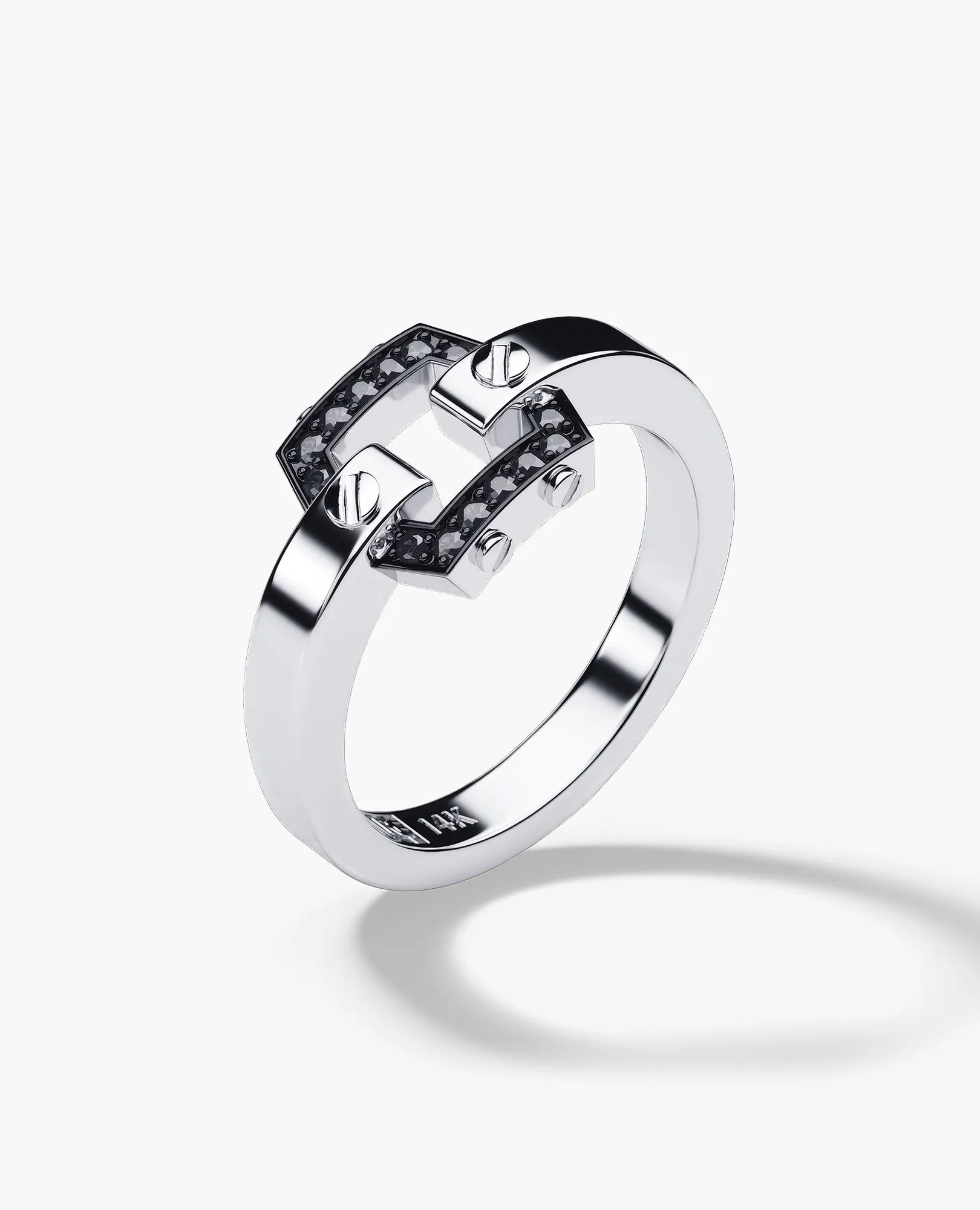 NORTHSTAR MINI Gold Ring with 0.15ct Black Diamonds