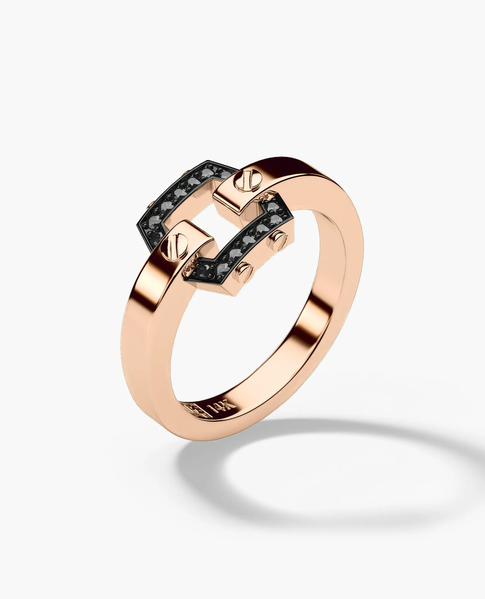 NORTHSTAR MINI Gold Ring with 0.15ct Black Diamonds