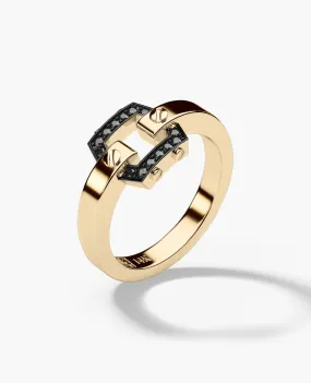NORTHSTAR MINI Gold Ring with 0.15ct Black Diamonds