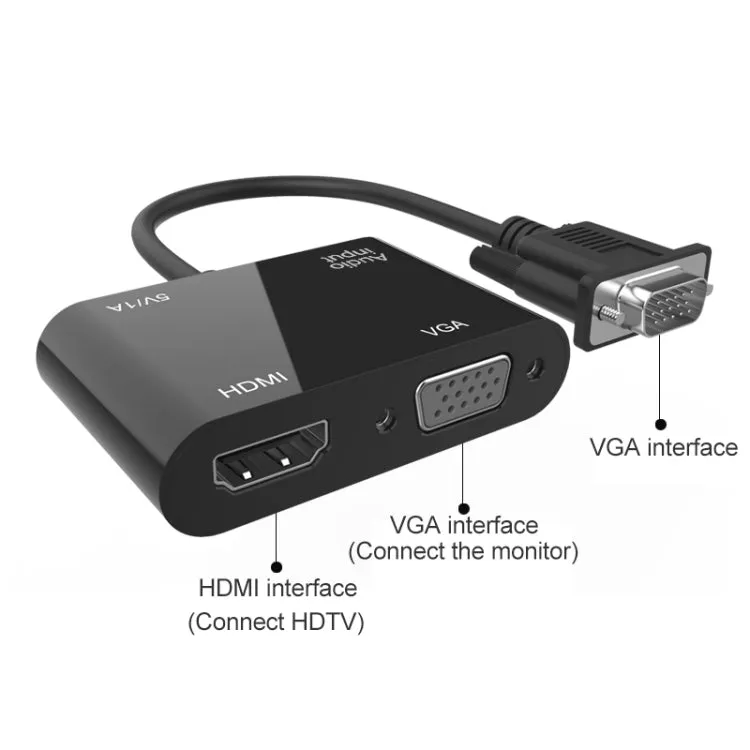 Onten 5138HV 1080P VGA to HDMI   VGA Adapter with Audio