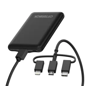 OtterBox 5000mAh 10W Power Bank with USB-A to Micro-USB / USB-C / Lightning 3-in-1 Cable