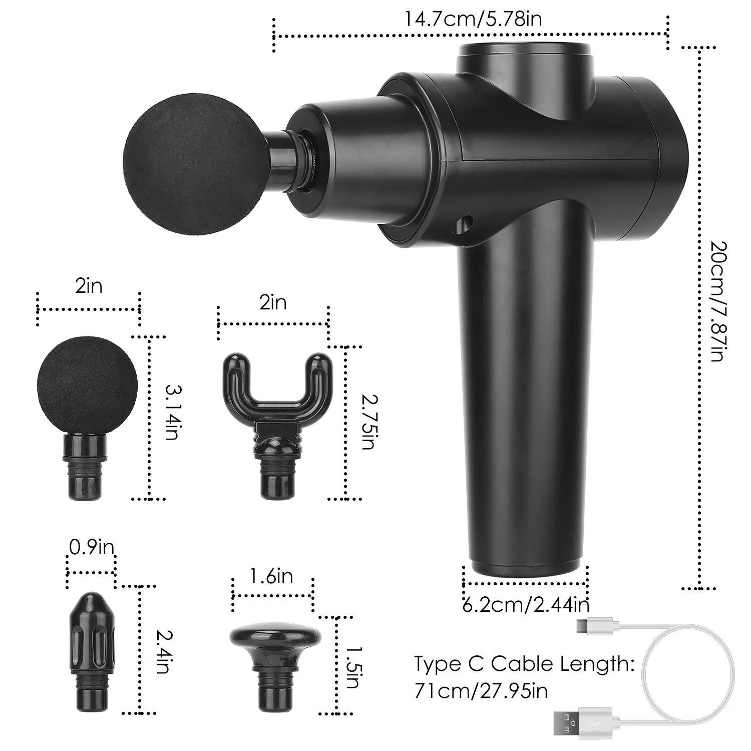 Percussion Digital Display Rechargeable Deep Tissue Vibration Massage Gun