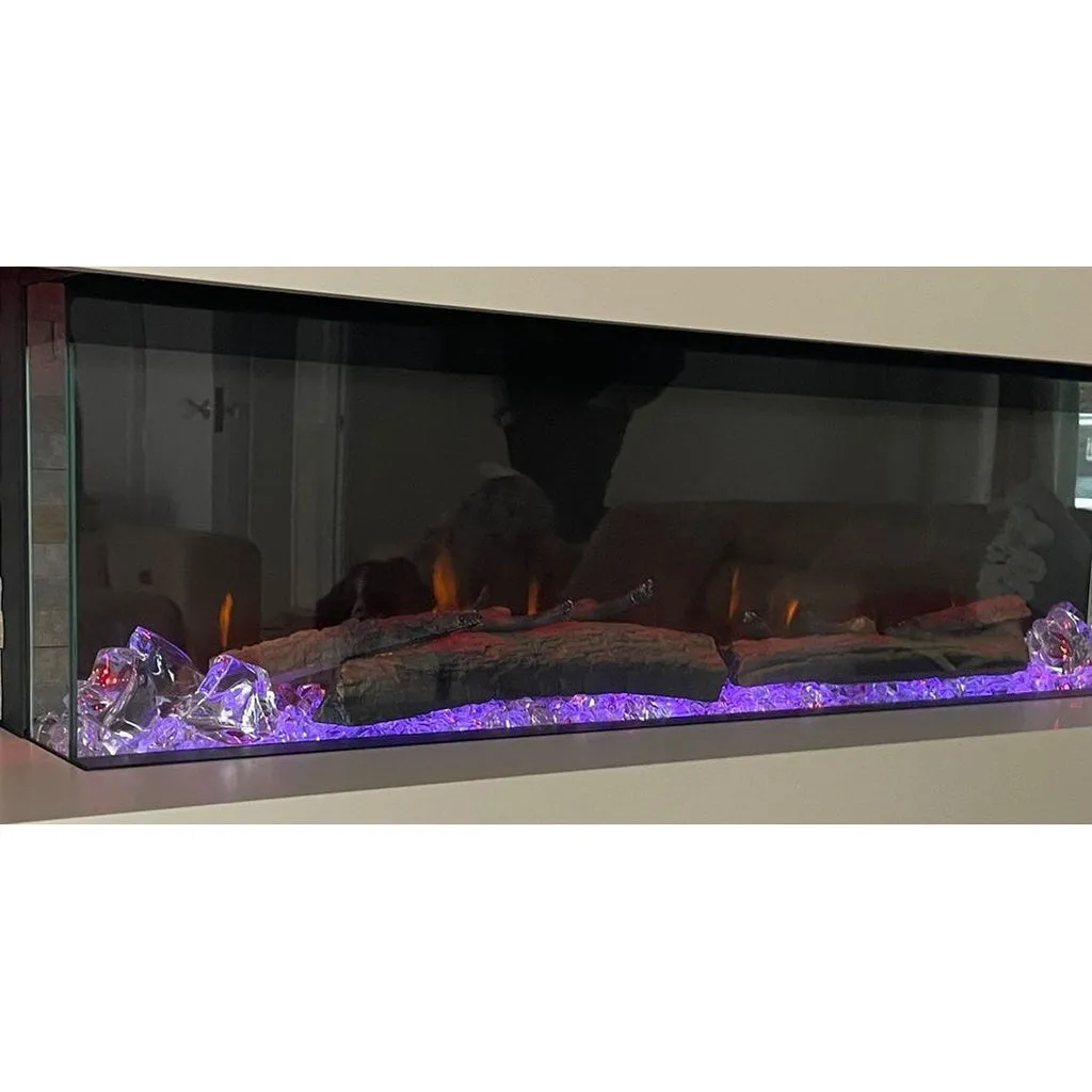 Phoenix 54" Pre-Built Media Wall Fireplace - Electric Fire Package