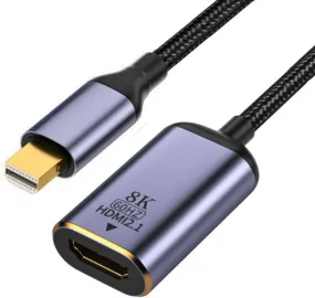 Pi ® (PiPlus®) 8K Mini DP Male to HDMI 2.1 Female Converter Cable