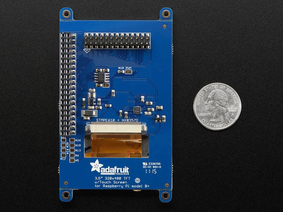 PiTFT Plus 480x320 3.5" TFT Touchscreen for Raspberry Pi