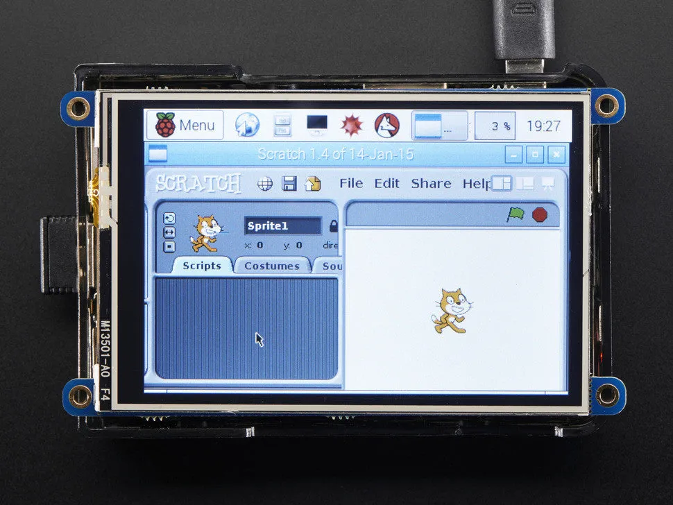 PiTFT Plus 480x320 3.5" TFT Touchscreen for Raspberry Pi