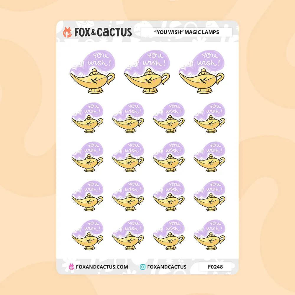 "You Wish" Magic Lamp Stickers
