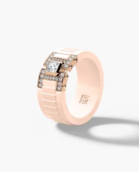 Ready to Ship - LA PAZ Atomic Silicone & 14k Rose Gold Ring with 0.50ct Diamonds