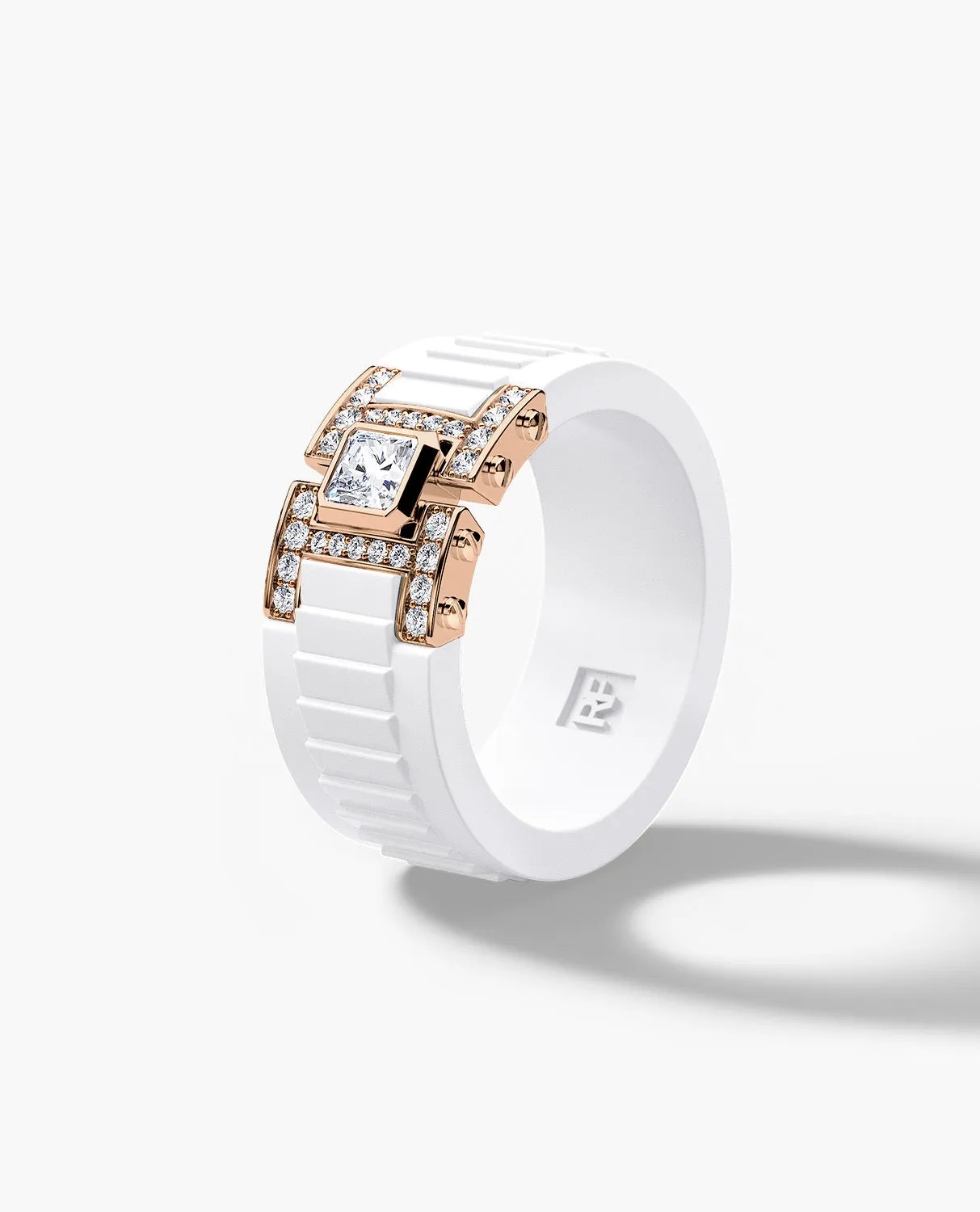 Ready to Ship - LA PAZ Atomic Silicone & 14k Rose Gold Ring with 0.50ct Diamonds