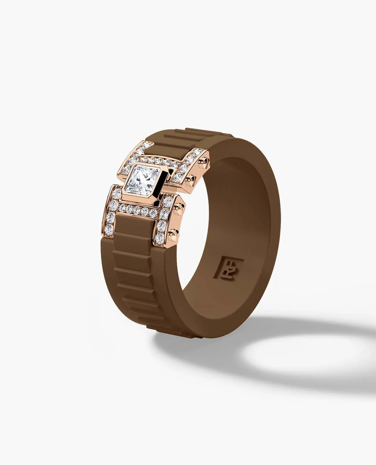 Ready to Ship - LA PAZ Atomic Silicone & 14k Rose Gold Ring with 0.50ct Diamonds