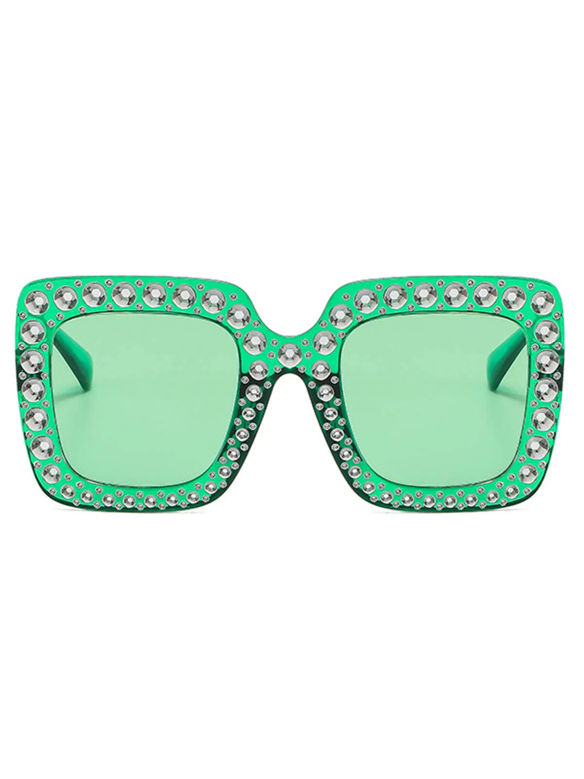 Retro Party Rhinestone Sqaure Sunglasses