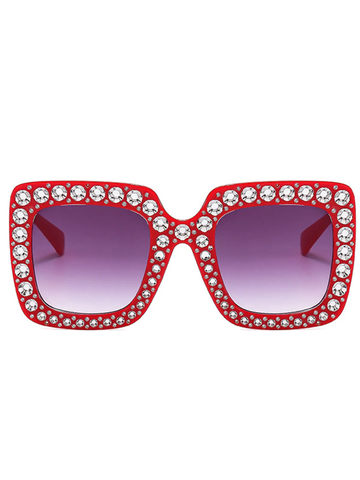 Retro Party Rhinestone Sqaure Sunglasses