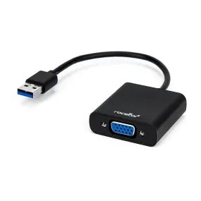Rocstor Y10A178-B1 Black External USB 3.0 1080p Premium USB-A to VGA Video Adapter for PC and MAC