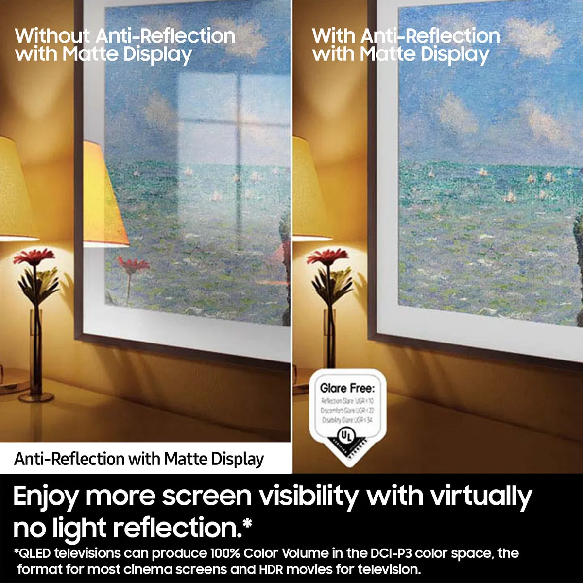 Samsung LS03D 55" 4K The Frame QLED HDR Smart TV with Slim-Fit Wall Mount (2024)