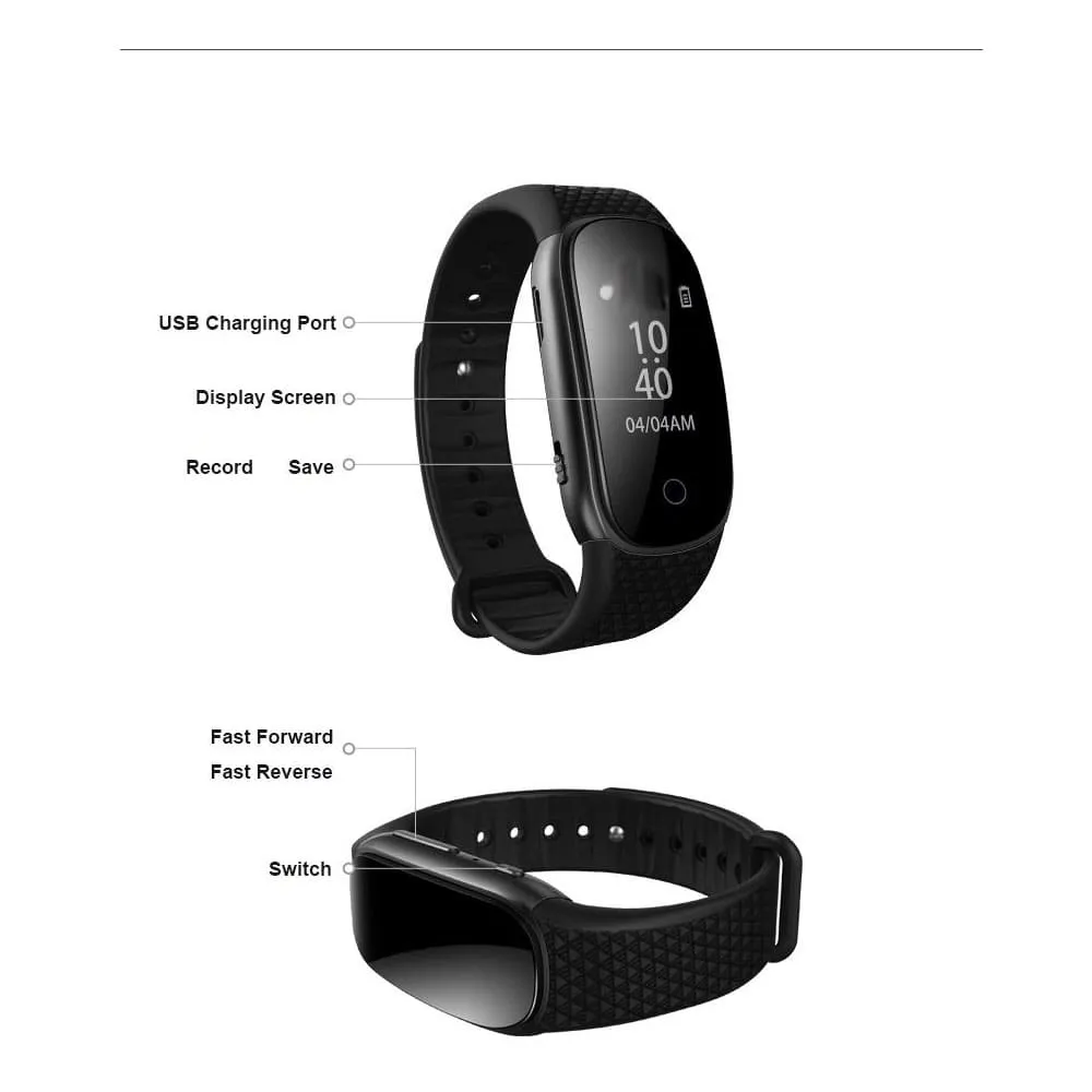 Slim Digital Watch Voice Recorder & MP3 Player