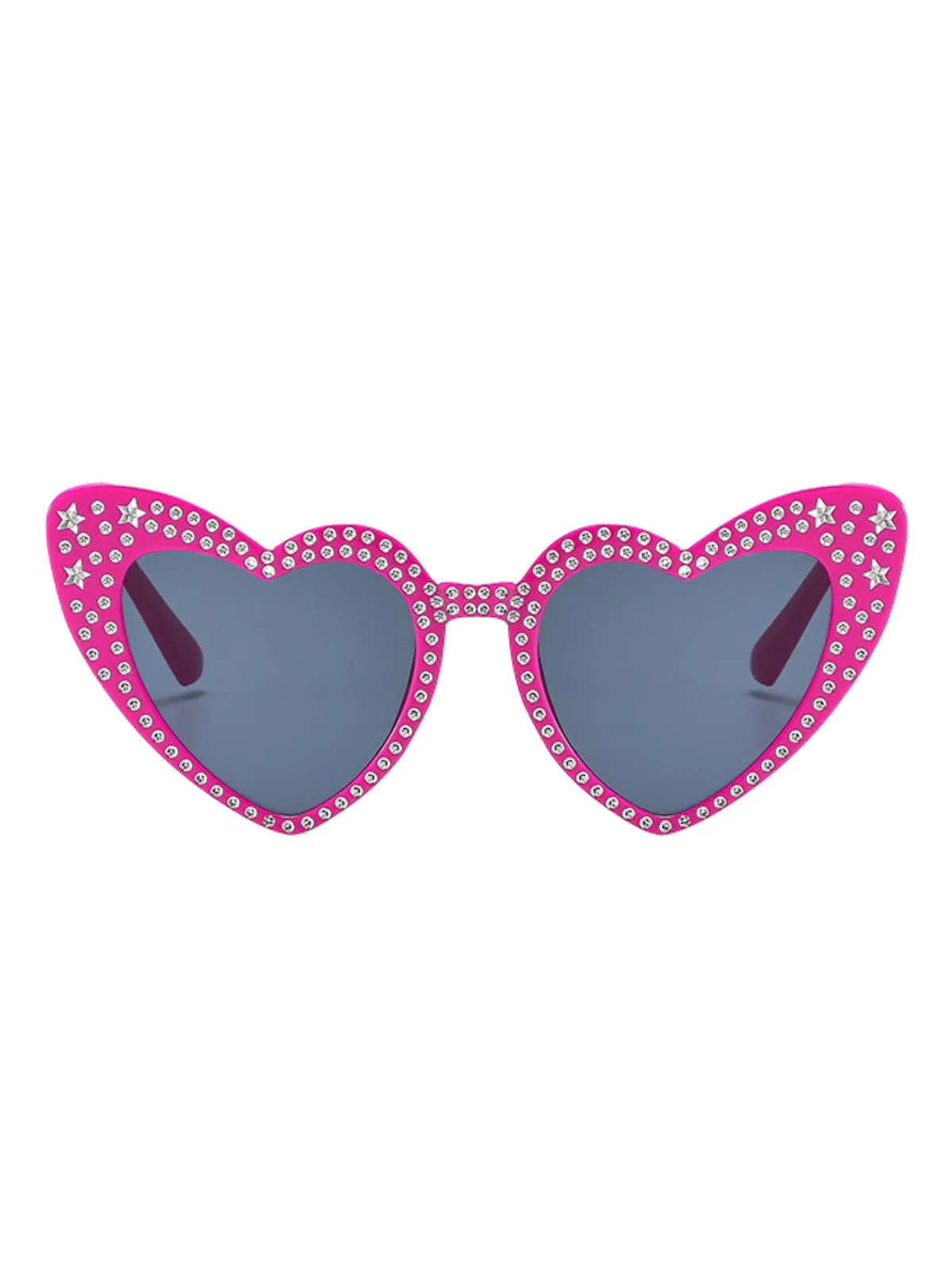 Solid Rhinestone Heart Frame Sunglasses