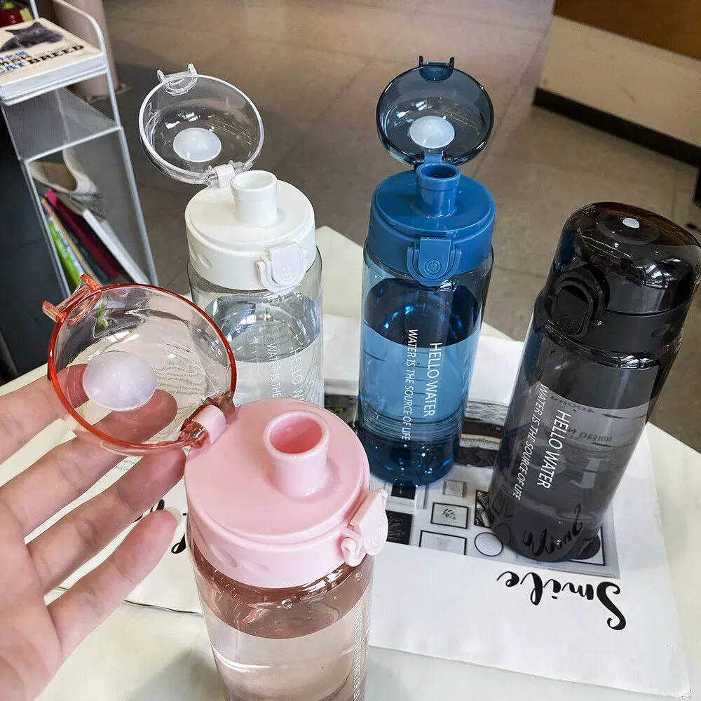 Sports Water Bottle 780ml Portable Travel Clear Leakproof Drinking Bottle for Gym Fitness Outdoor