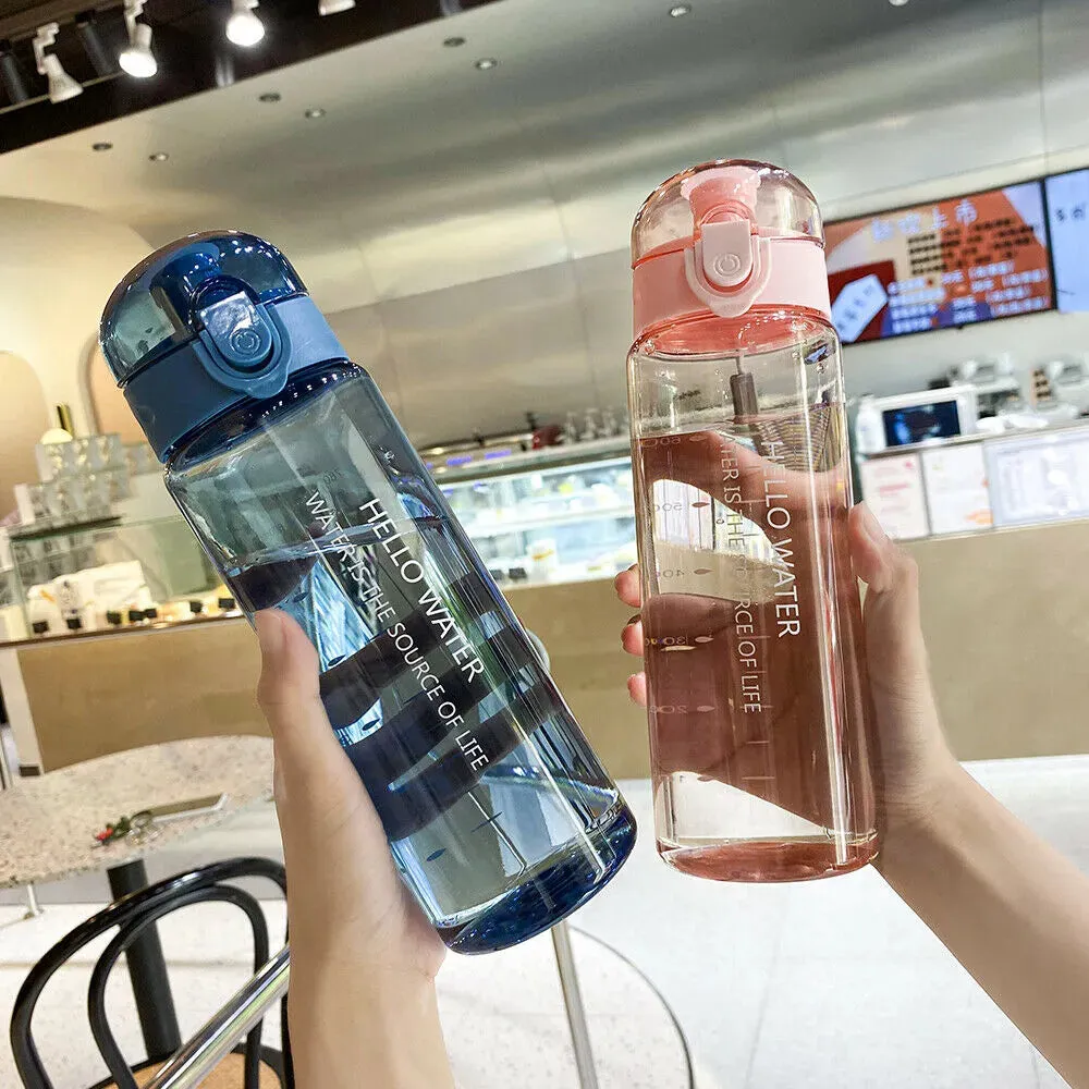 Sports Water Bottle 780ml Portable Travel Clear Leakproof Drinking Bottle for Gym Fitness Outdoor
